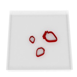Custom Cutters Strawberry Shape Cutters | MINI/TINY Plastic Cutter for Baking, Fondant, Clay, Pastry, Icing, Jewellery (1.5/2/3CM)