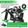 Twidec/1510PCS Black Wood Screws M2 M3 M4#8#10 Truss Head＆Pan Head