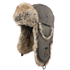 Kurhatic Winter Trapper Hat,Warm Faux Fur Aviator Hat,Russian Trooper Hunting Ski Hat with Ear Flaps for Men & Women XL Brown