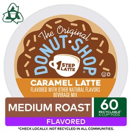 The Original Donut Shop Caramel Latte, Single-Serve Keurig K-Cup Pods, Flavored Coffee Pods, 60 Count