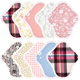 Panty Liners NO 3 Organic Cotton, Set of 10, v15 gm, Basic, Familiar Dots, Gingham and More