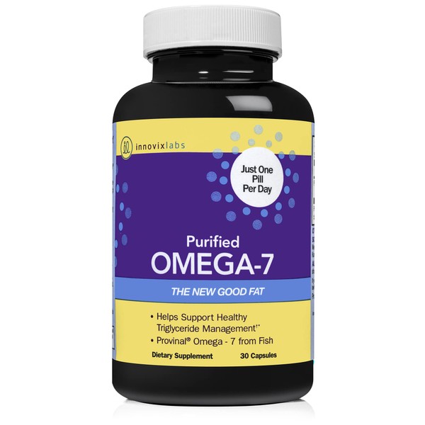InnovixLabs Purified Omega 7, 30 Capsules (1-Month Supply), 210 mg Omega-7 per Pill as Triglyceride-Form Palmitoleic Acid, The Healthy Fat in Fish and Macadamia Nut Oil, Omega 7 Supplement