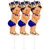 Blue Prince Bow Tie Baby Shower Birthday Centerpieces Decoration for
