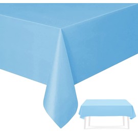 1 Pack Baby Blue Easter Table Cloth Party,137x274cm Rectangle Large Plastic Easter Tablecloth Blue Party Tableware Decorations,Blue Tablecovers Party for Spring Holiday Party Dinner Table Cloths