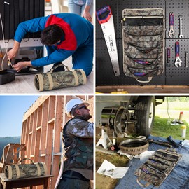 WORKPRO Roll Up Tool Bag, Tool Roll Up Bag with Detachable Tool Pouches, Heavy Duty Tool Bag Organizer with 6 Pockets, Tool Roll Organizer for Mechanic, Electrician, Plumber and Carpenter,Camo