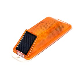 Solar Warning Light, Sensitive LED Warning Lamp Strobe Flash Warning Lamp Safety Road Signs Night Flash Traffic Light(Orange)