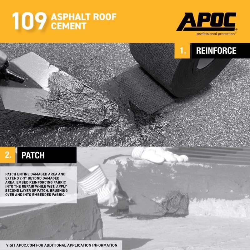 APOC 109 Rain-Proof Wet & Dry Roof Cement, 5 Gallons,