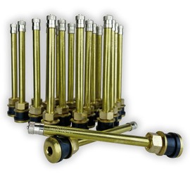 Haltec Twenty Five TR573A 4 3/8 inch Straight Truck and Bus Tire Brass Valve Stems for 22.5 and 24.5 Wheels with 0.625 (5/8 inch) inch Valve Holes. TV-573A Valve Stems.