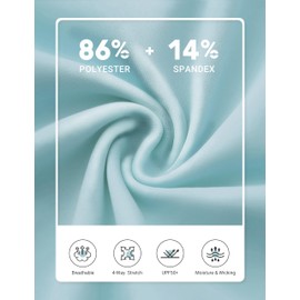 FitsT4 Sports Womens Equestrian Shirts Thumbholes Long Sleeve Horse Riding Shirts Quick Dry UPF50+ Riding Top Half Zip Sky Blue M