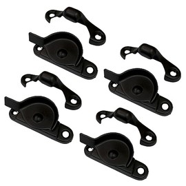 QCAA Zinc Die Cast Window Sash Lock, Matte Black, 4 Pack, Made in Taiwan