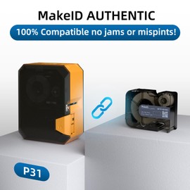 MakeID Multi-Purpose Nylon Labels with Ribbon for P31 Industrial Label Maker - Versatile Continuous Labels for Wire Marking, General ID, Laboratory, and DataCom, 0.71" W, 19.68ft/Roll