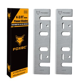 FOXBC 4-3/8 Inch High Speed Steel Planer Blades for Makita 1911B, 1912B, 1002BA, 1003BA - Set of 2