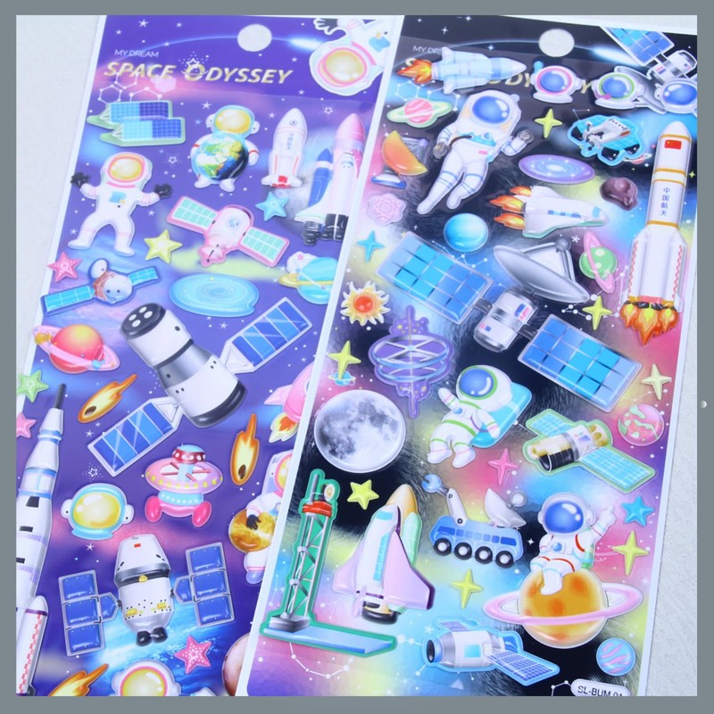 Cmart-Labo Boys Stickers, Universe, 3D, Set of 4, Rewards, Birthday