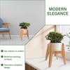LEIMO KPARTS Adjustable Bamboo Plant Stand (8-12 inches), Mid Century