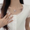 Andiyace Bohemian Butterfly Pendant Necklace Silver Butterfly Necklace 3D Butterfly