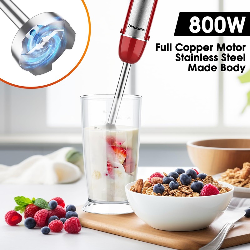 Immersion Blender Handheld for Kitchen,Emulsion Blender Handheld,6 Speed Electric Hand