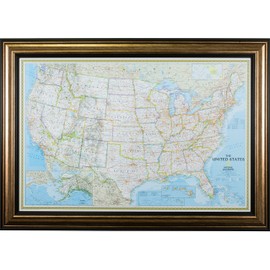 Craig Frames Wayfarer, Classic United States Push Pin Travel Map, Antique Copper and Black Frame with Pins, 24 by 36-Inch
