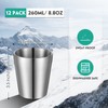 Amyhill 12 Pieces Stainless Steel Cups Double Wall Tumbler Glasses