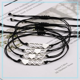 YELUWA 2/3/4/5 Pcs Sisters Bracelet Best Friend Friendship BFF Bestie Heart Matching Long Distance Bracelets Gift for Teen Girls Women Mother Daughter, Nylon, bead