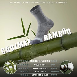 BRISIRA Coolmax Bamboo Viscose Running Compression Quarter Socks Women Moisture Wicking Anti Blister Athletic Ankle Cushion