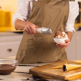 Zyliss Ice Cream Scoop, Beige, Heavy-Duty, Non-Stick, Ergonomic Handle for Effortless Scooping, Ideal for Hard Ice Cream & Sorbet, Dishwasher Safe