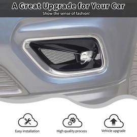 HTHE Exterior Front Fog Light Bezel Frame Cover Trim Front Fog Light Lamp Cover Compatible with Jeep Cherokee 2019+ Exterior Accessories (ABS,2pcs/Set,Black)