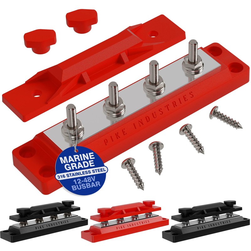 Pike Industries 400 Amp Solid Copper Busbar 4 Stud (5/16"