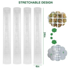 Moss Pole, 4×24'' Bendable Stackable Moss Pole for Plants Monstera, Plant Poles for Climbing Plants, Moss Pole Plant Support, Garden Trellis Plant Stick Stakes for Climbing Plants (Art Deco, Pack, 6)