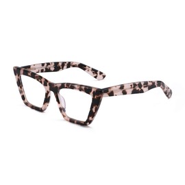 GLINDAR Cat Eye Blue Light Locking Glasses Vintage Narrow Square Computer Glasses Acetate Frame, Tortoise Frame