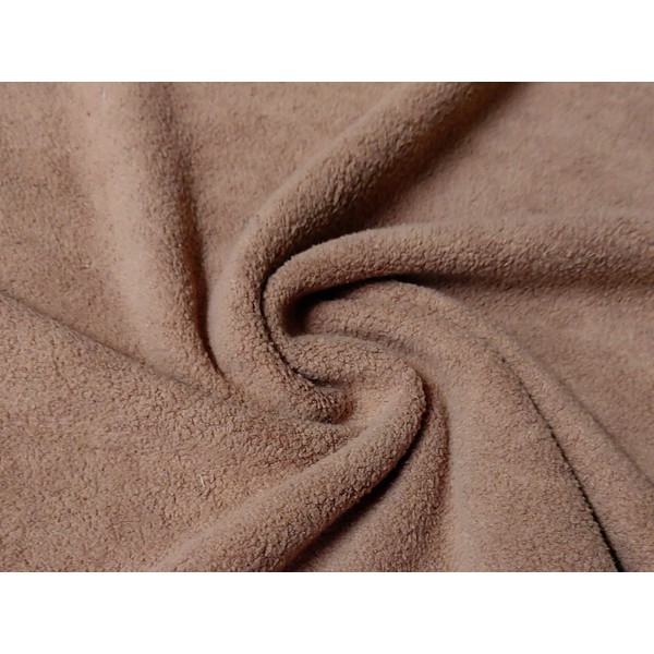 Jersey Fine Sherpa Fleece Fur Fabric Material Camel, 1Mtr -