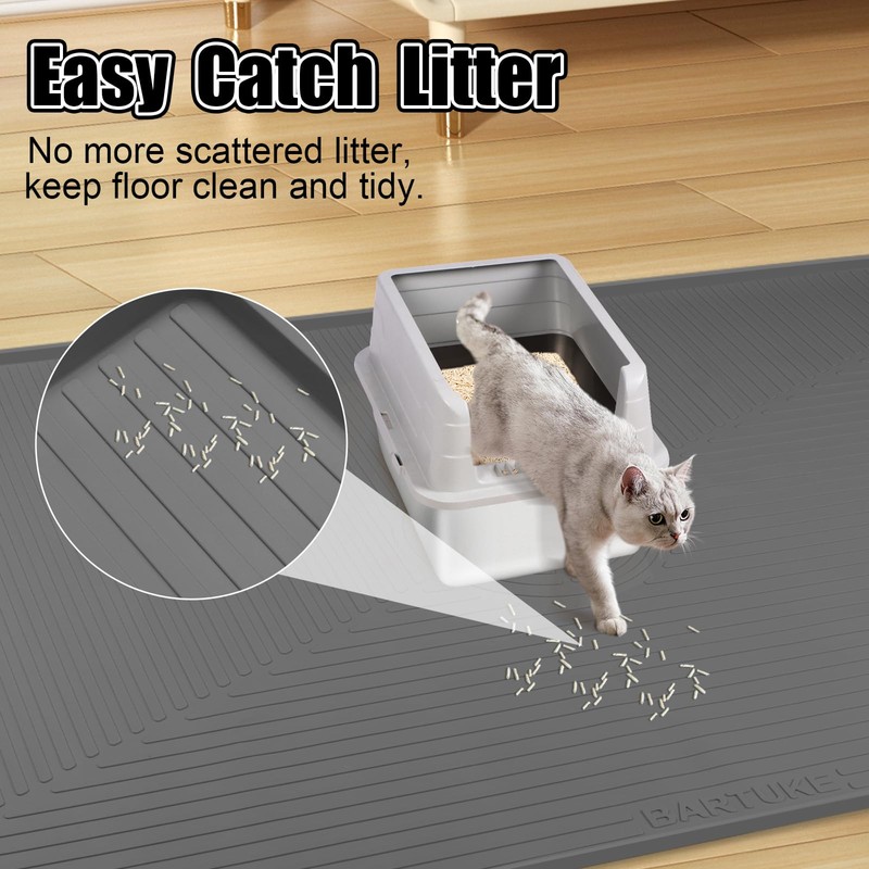 Silicone Cat Litter Mat 50" x 36" Cat Mat for