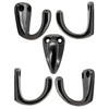 Fuxxer Classic Coat Hooks, Towel Hooks, Iron Hooks, Anthracite, Black,