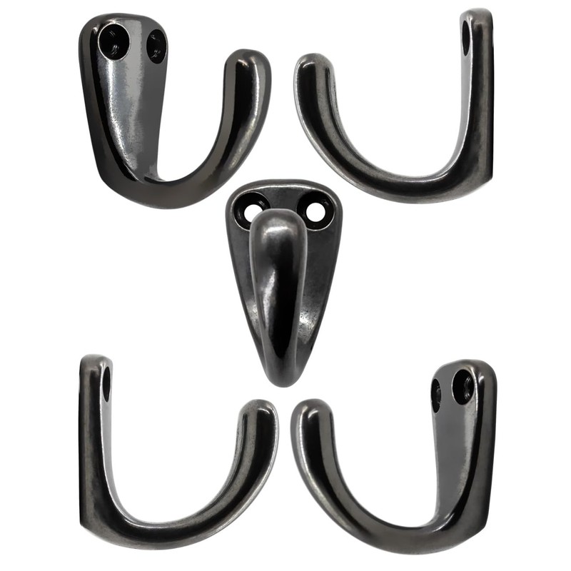 Fuxxer Classic Coat Hooks, Towel Hooks, Iron Hooks, Anthracite, Black,