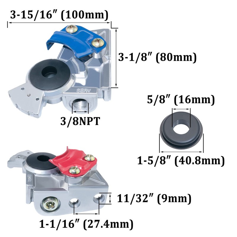 iBroPrat 37 Degree Angle Glad Hand with 2pcs Rubber Seals