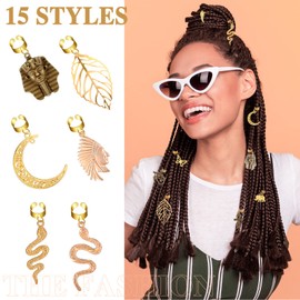 40 pinzas para el cabello para trenzas, rastas, joyas, trenzas, pinzas para el cabello, accesorios para el cabello dorados para trenzas, cuentas de cabello estilo africano, mariposa, joyería para el cabello, colgantes para decoración para trenzar