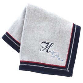 Kitamura 000131 Initial Towel Handkerchief Unisex Women's Towel Hand Towel Approx. 9.8 inches (25 cm)