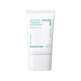 Innisfree UV Active Poreless Sunscreen SPF 50+ / PA+++ 1.7 fl oz (50 ml) Makeup Foundation / Sunscreen Blood Tone, Transparent, Moisturizing, Pore Cover Tone Up Primer