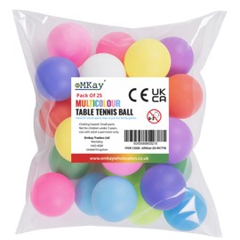 eMKay® Pack of 25 Multicoloured Ping Pong Table Tennis Balls ideal for Training Art Craft Toys Family School Games Cat Dog Beginner Kids Party Not for Professional Athletes (Random Colour Supplied)