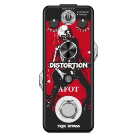 AFOT Distortion Pedal for Electric Guitar,Vintage Analog Distortion Effect for Electric Guitar, Guitar Distortion Pedal Warm Smooth Wide Range of Vintage Distortion Sound, Mini Size True Bypass