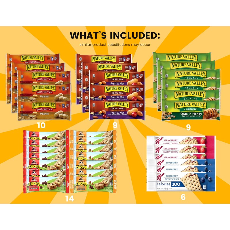 Healthy Snack Box 66 individually wrapped snack bars by VariTreats