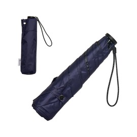 Kizawa Ultra Lightweight Carbon Parasol, 3.9 - 4.9 oz (110 - 140 g), UV Protection, 100% Light Blocking, Folding Parasol, Grade 5 Water Repellency, Unisex, Rain or Sunshine, 5 Ribs, navy