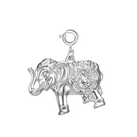 Philip Jones Elephant Charm Created with Zircondia® Crystals