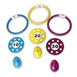 SWIMLINE Dive Rings Discs & Eggs Triple Fun Combo Toys 9 - Pack Weighted Catch And Retrieval Game For Swimming Pool & Bath Tub For Kids Multi Color Rings Underwater Dive Practice Education Learn