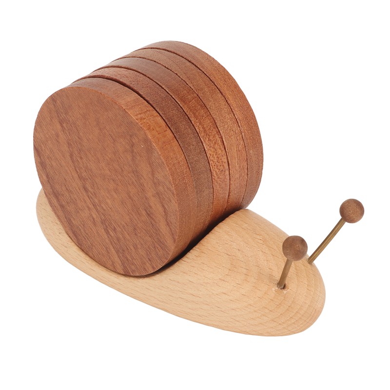 Snail Coaster Set with Magnet Cute Exquisite Eco Friendly Wood