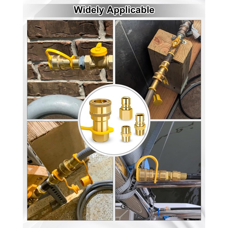 WMJNH 1/2 Inch Natural Gas Quick Connect Fittings Kit, Solid