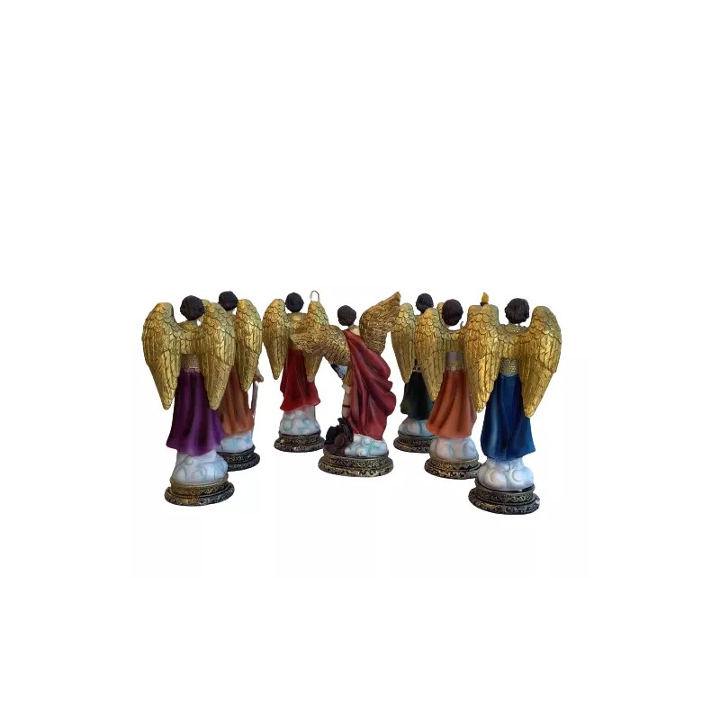 Set of 7 Arcángeles Resin Figurines 8" Archangels