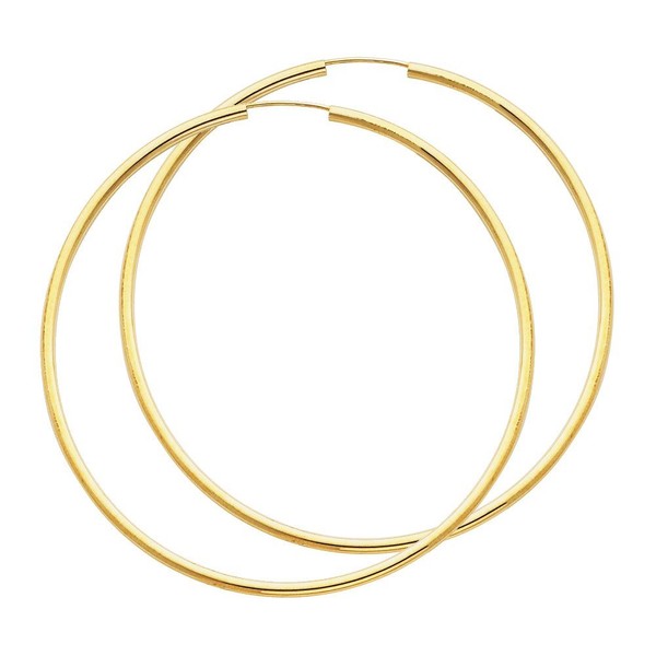Galaxy Gold GG 14k Solid Yellow Gold Endless Loop Hoop