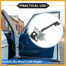 Partuto Door Check Strap Stopper Limiter Compatible for Peugeot 3008 5008 2009-2016, Durable Metal Silver Tone Rear Left Right Door Check Bracket Stop Door Checker Arm Assembly Replacement