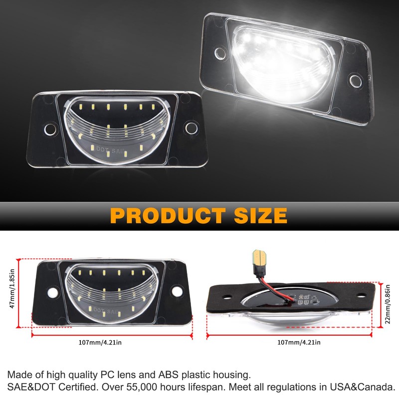 Gempro Led License Plate Light Tag Lamp Assembly Compatible with