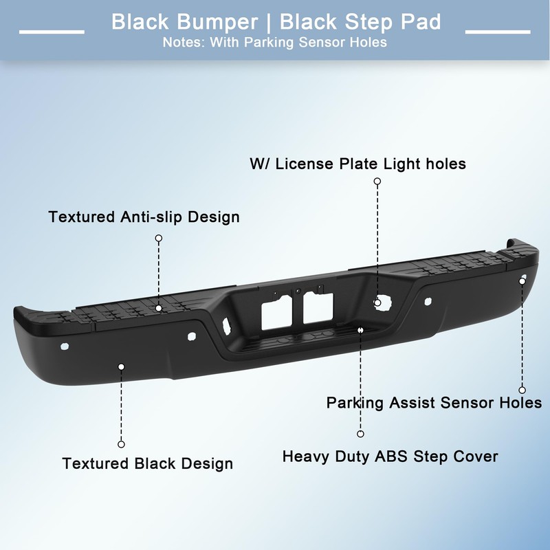 KUIPERAUTO Rear Step Bumper W/Step Pad Compatible for 2007 2008